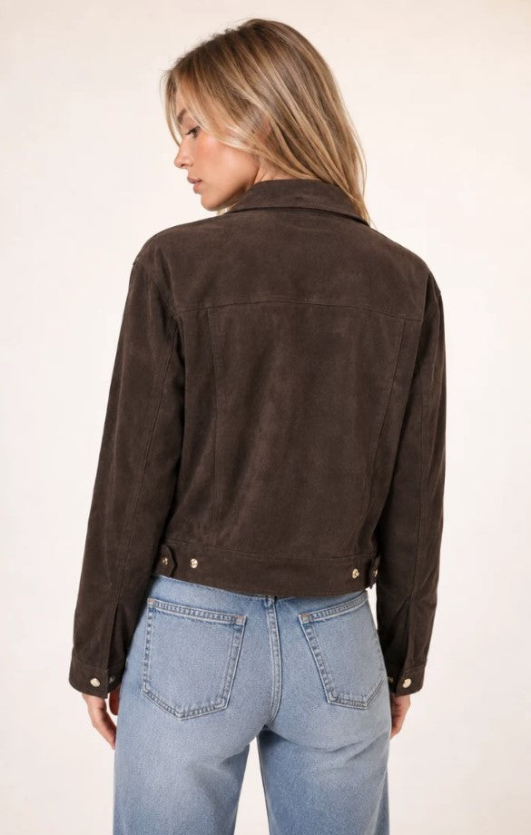 Faux Suede Montana Jacket - Dark Chocolate