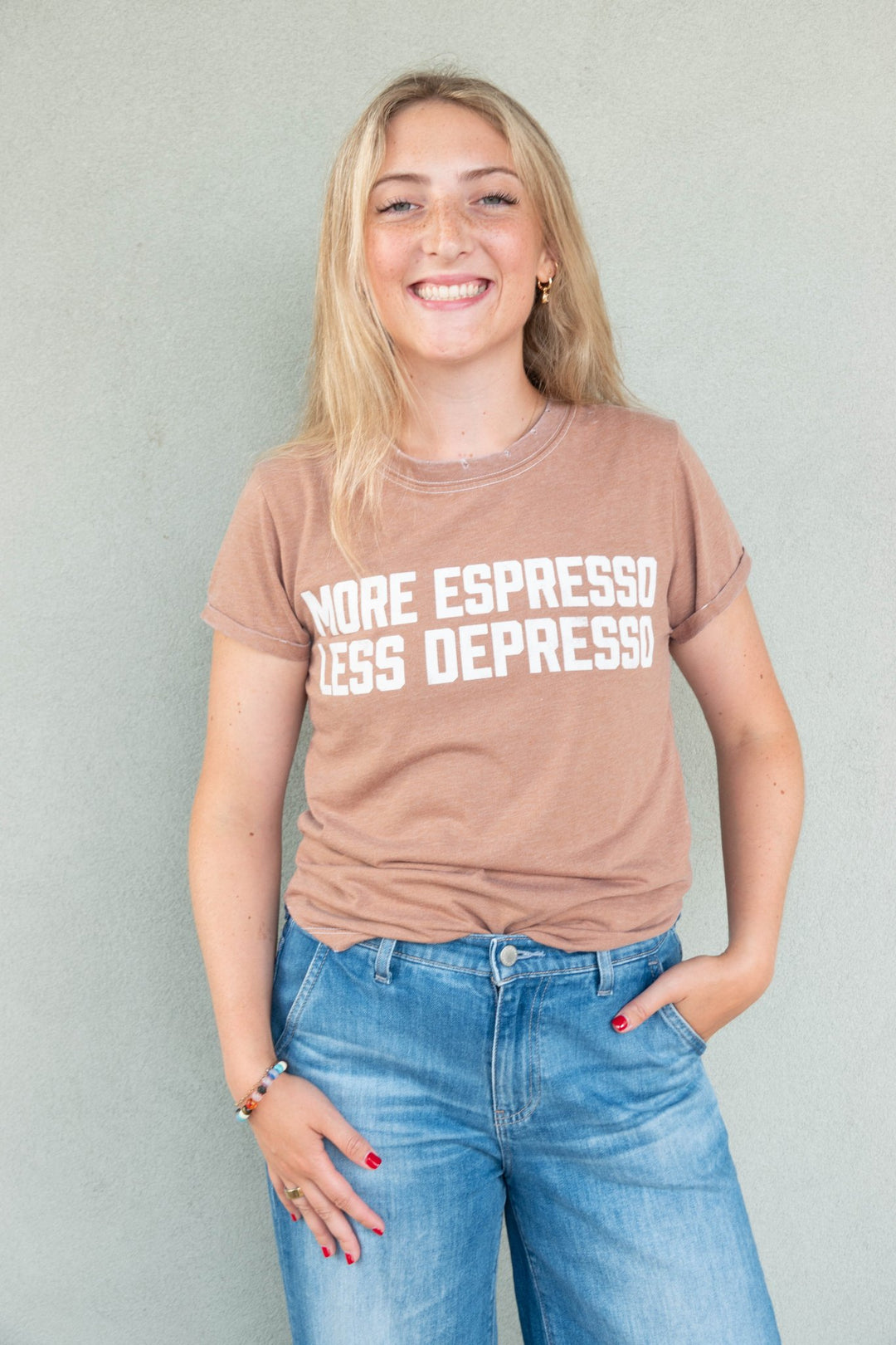 More Espresso Less Depresso Tee - Espresso - Jaffi's