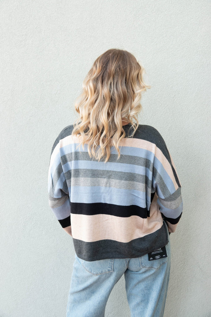 Namaste Knit Sweater - Black Sand Stripe - Jaffi&