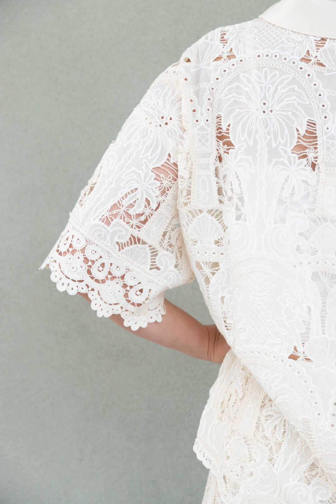 Nellie Button Down Top - Cream - Jaffi&