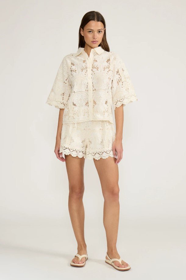 Nellie Button Down Top - Cream - Jaffi's