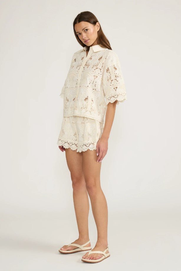 Nellie Button Down Top - Cream - Jaffi's