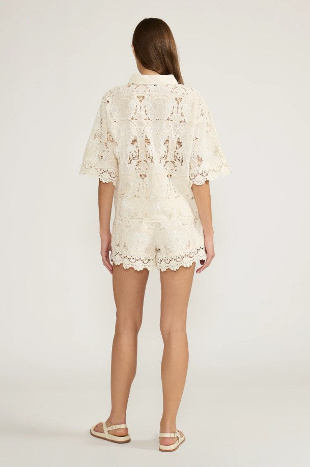 Nellie Button Down Top - Cream