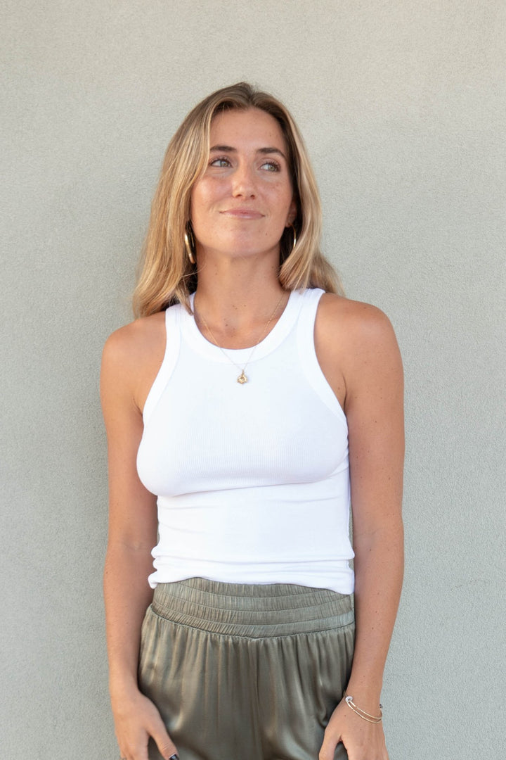 New Aida Racerfront Tank - White - Jaffi's
