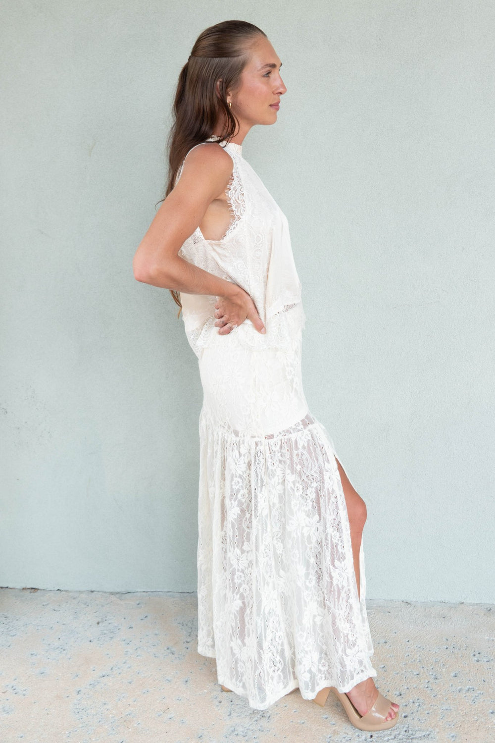 Nima Lace Skirt - Chalk - Jaffi's