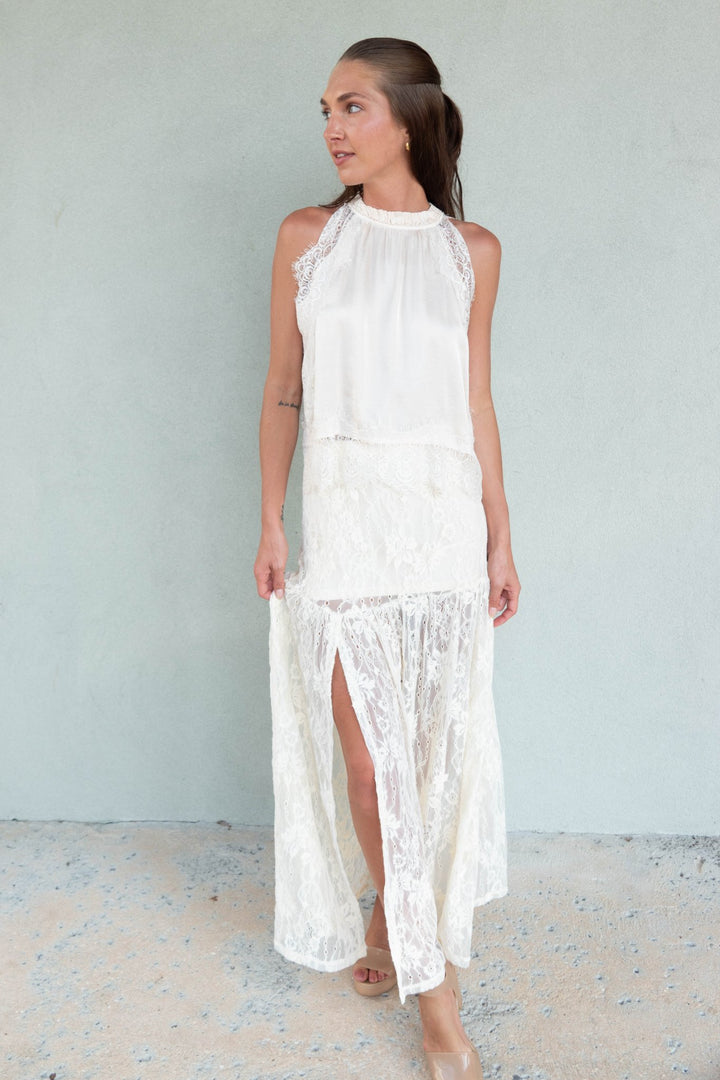 Nima Lace Skirt - Chalk - Jaffi&