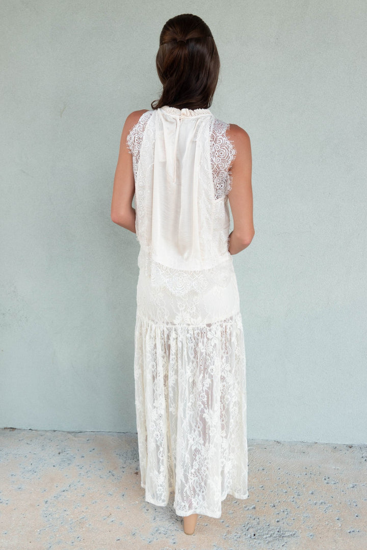 Nima Lace Skirt - Chalk - Jaffi&
