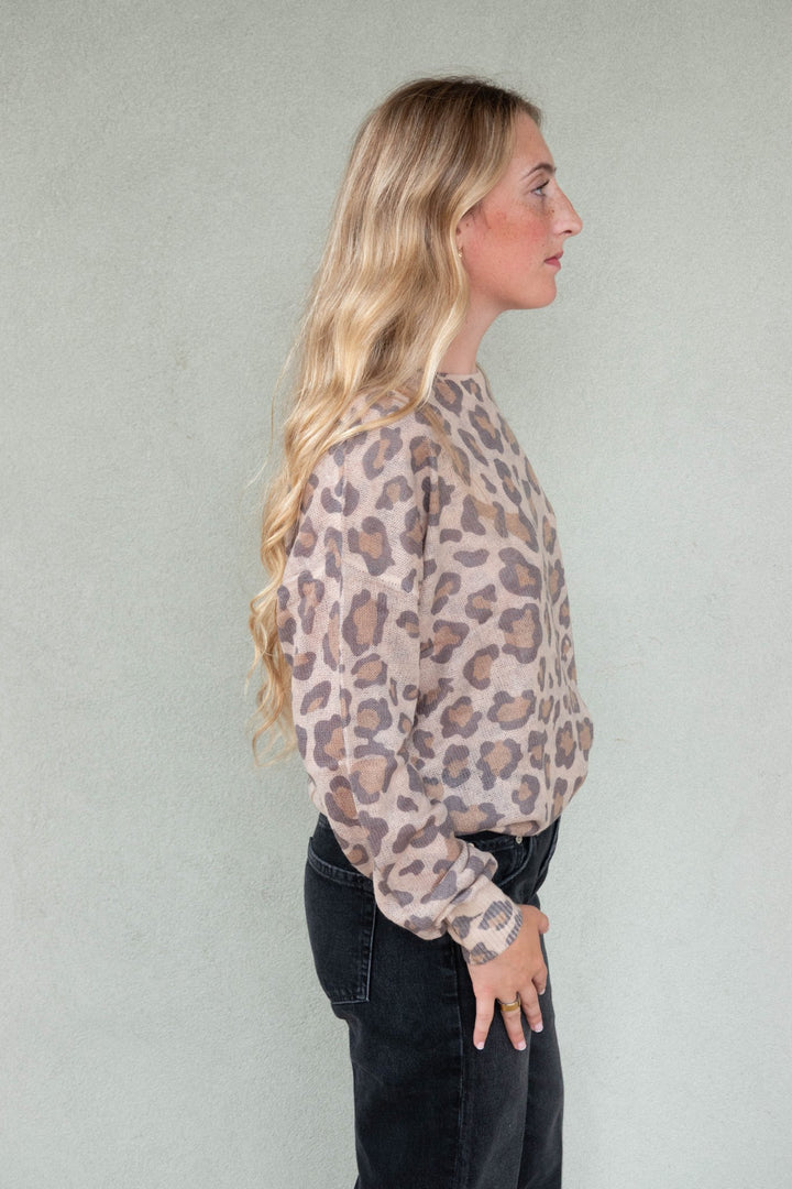 Nina Pullover Knit Top - Leopard - Jaffi&