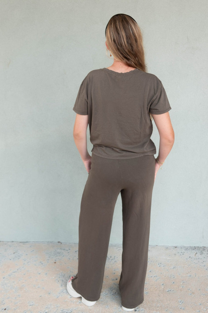 Noa French Terry Pocket Pant - Dark Olive - Jaffi&