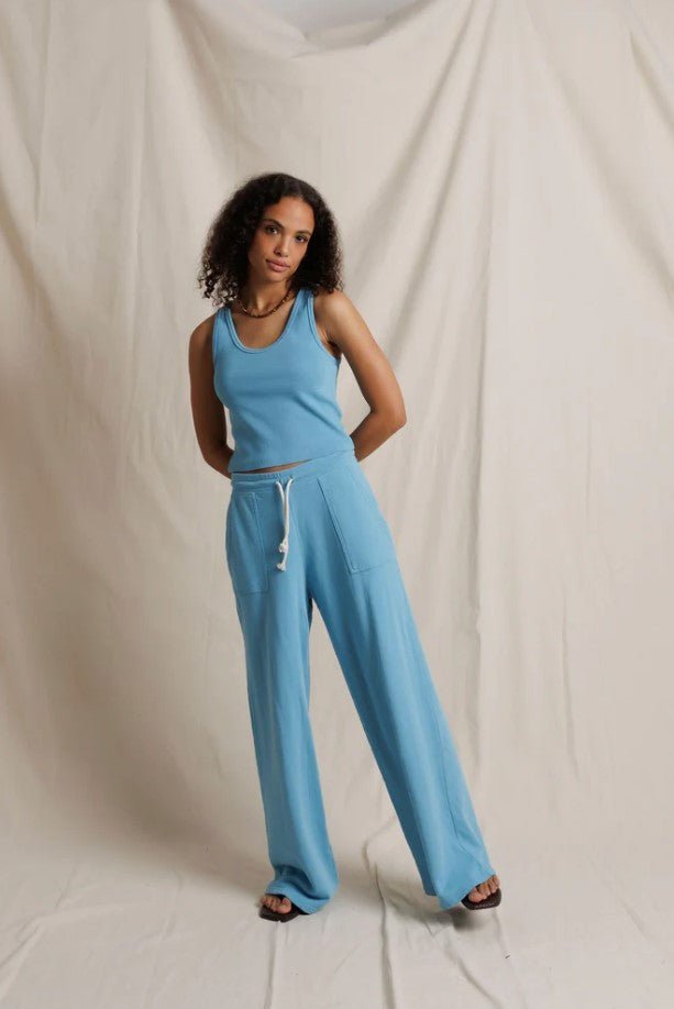 Noa French Terry Pocket Pant - Milky Blue - Jaffi's