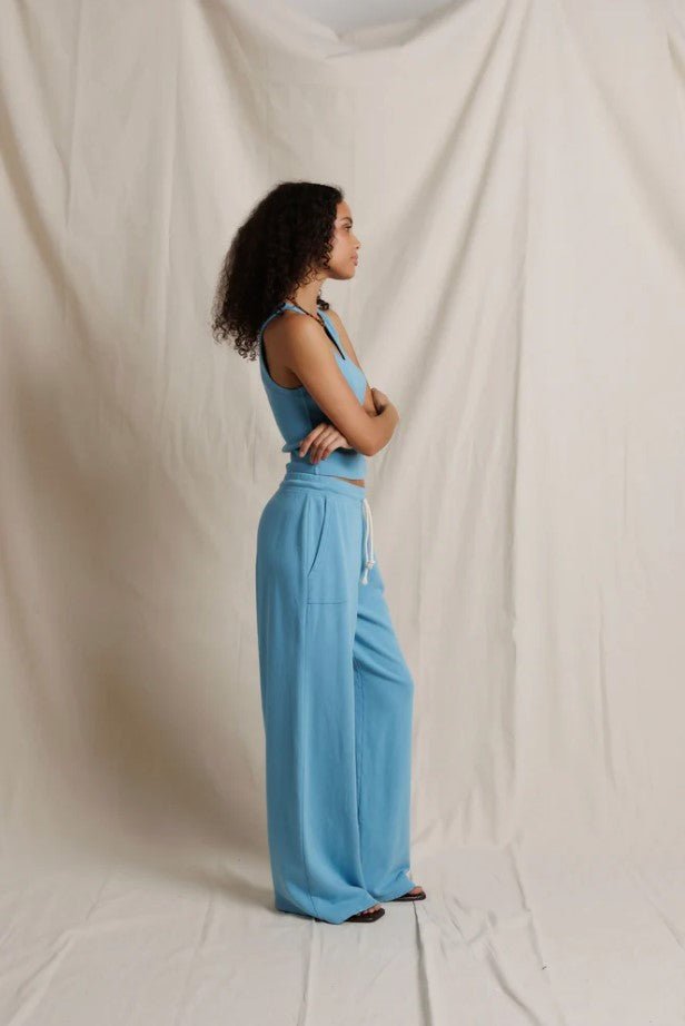 Noa French Terry Pocket Pant - Milky Blue - Jaffi&