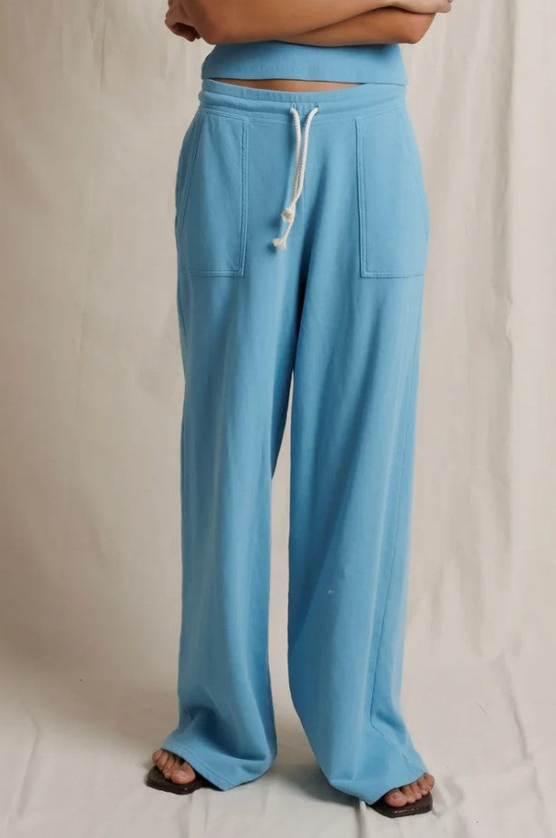Noa French Terry Pocket Pant - Milky Blue
