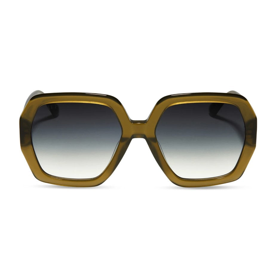 Nola Sunglasses - Rich Olive + Grey Gradient