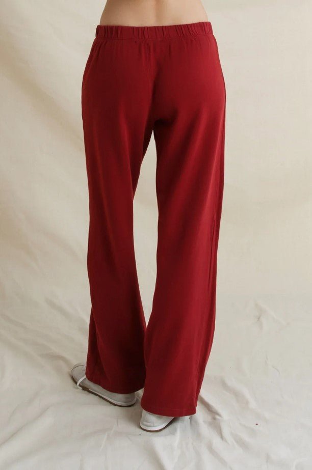 Nora French Terry Pant - Ruby Red - Jaffi&