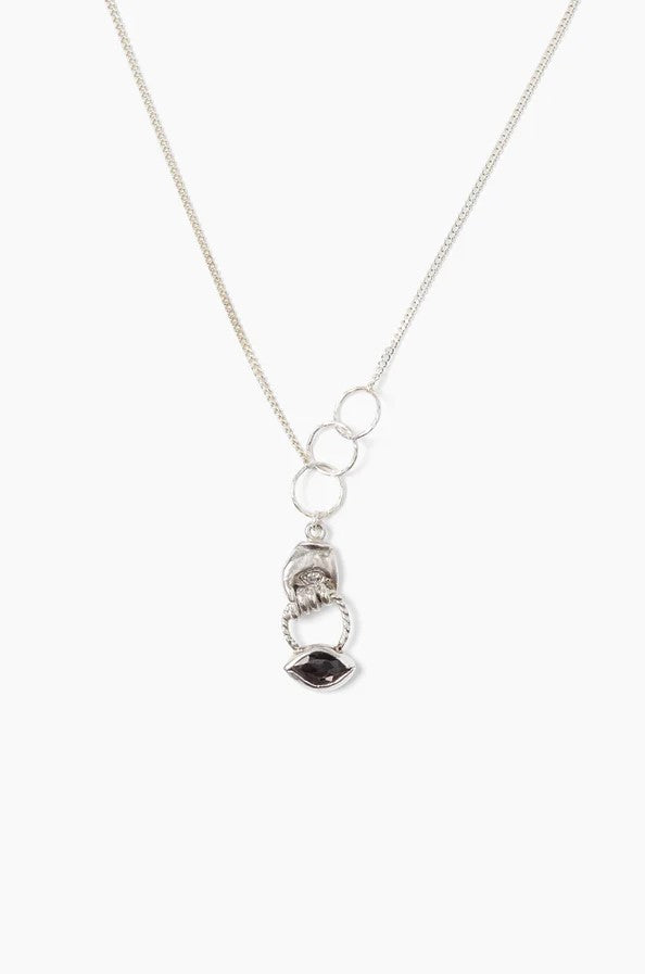 Mano Evil Eye Charm Necklace -Hypersthene