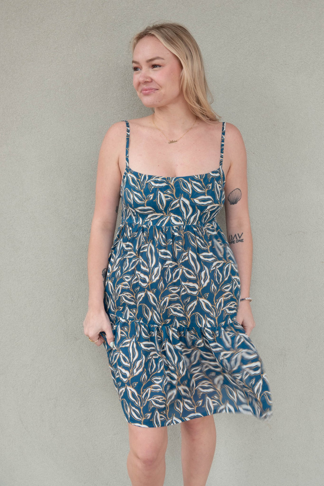 Oceanna Mini Dress - Lauris Petrol - Jaffi's