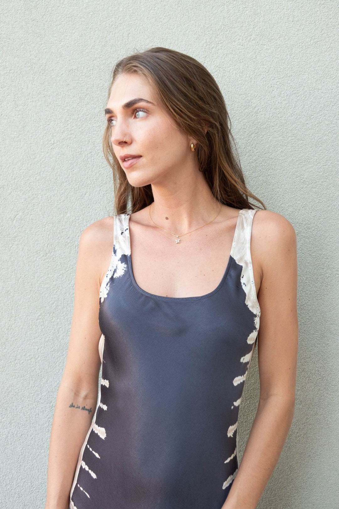 Onita Slip Dress - Steel Grey Tree Wash - Jaffi&