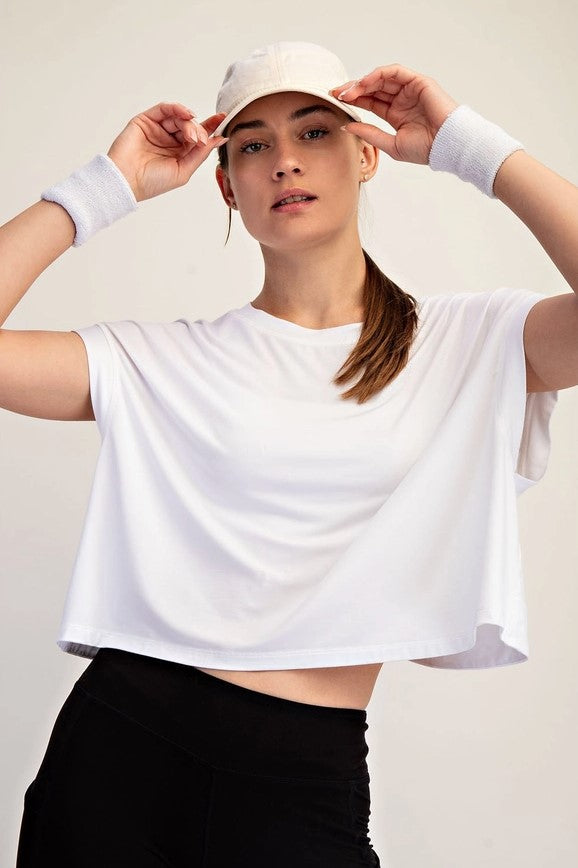 Viscose Modal Open Back Tee - White