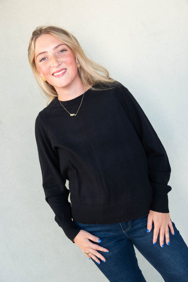 Otis Crew Neck Sweater - Black - Jaffi&