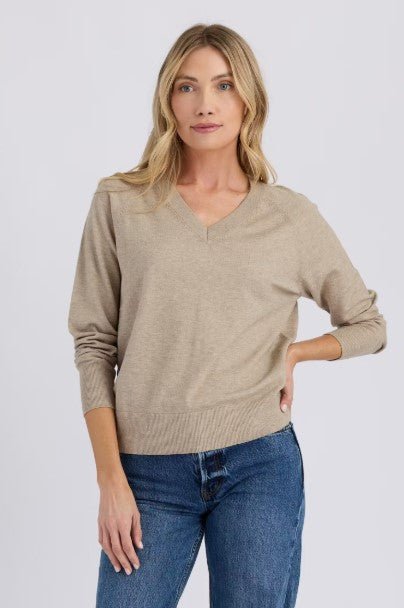 Otis V Neck Sweater - Oat - Jaffi's