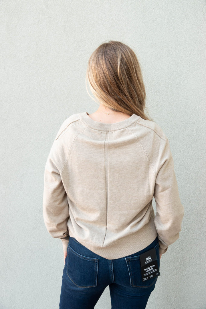 Otis V Neck Sweater - Oat - Jaffi&