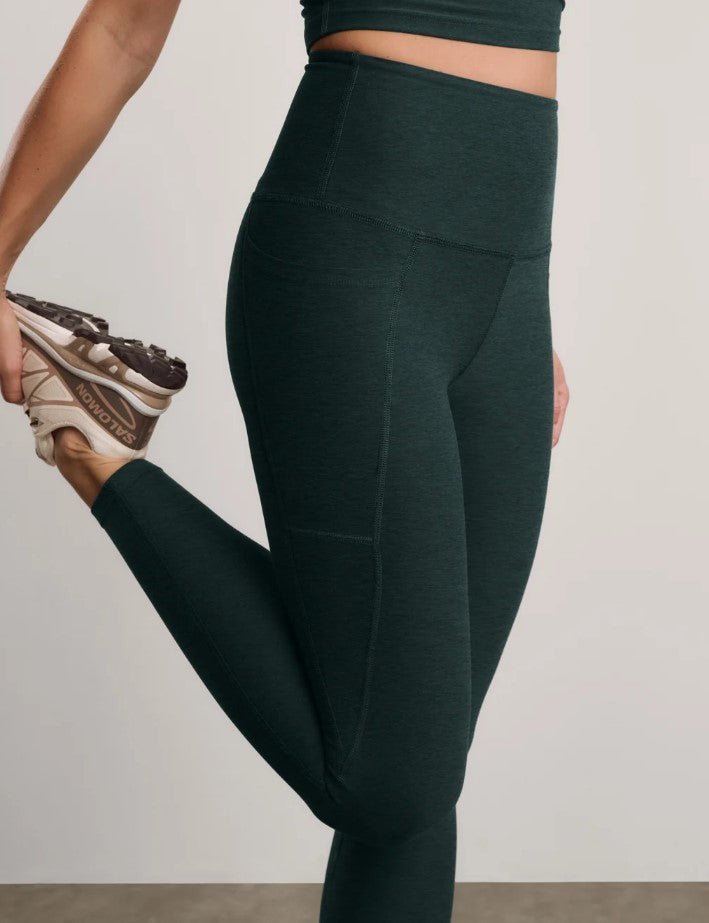 Out of Pocket High Waist Midi Legging - Dark Ivy Heather - Jaffi&