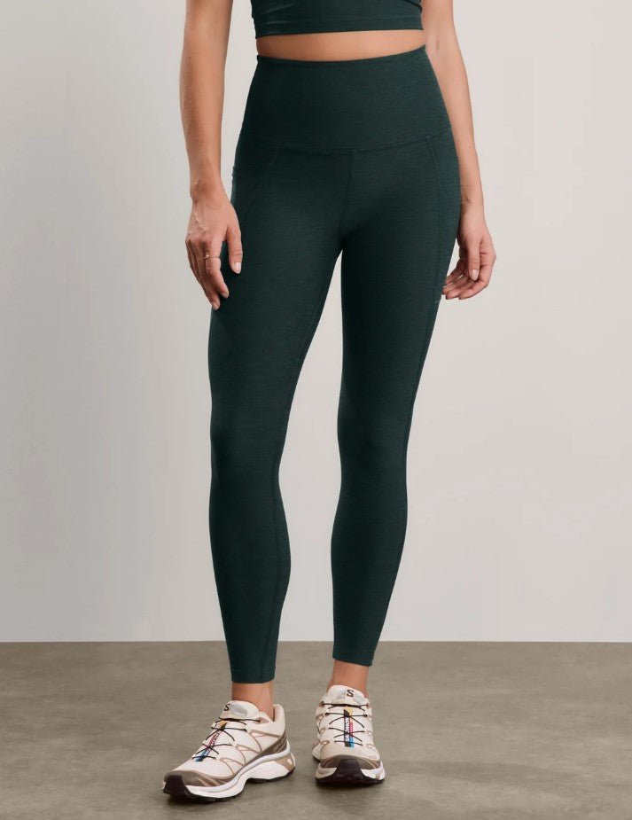 Out of Pocket High Waist Midi Legging - Dark Ivy Heather - Jaffi&