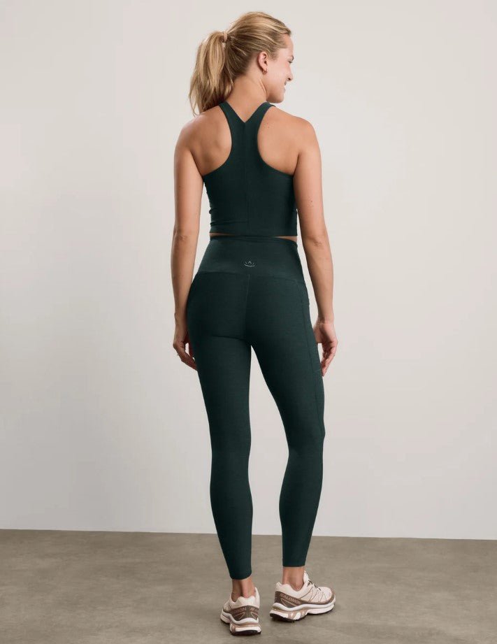 Out of Pocket High Waist Midi Legging - Dark Ivy Heather - Jaffi&