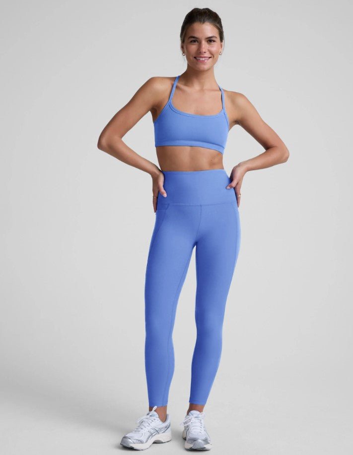 Out of Pocket High Waist Midi Legging - Wildflower Blue Heather - Jaffi's