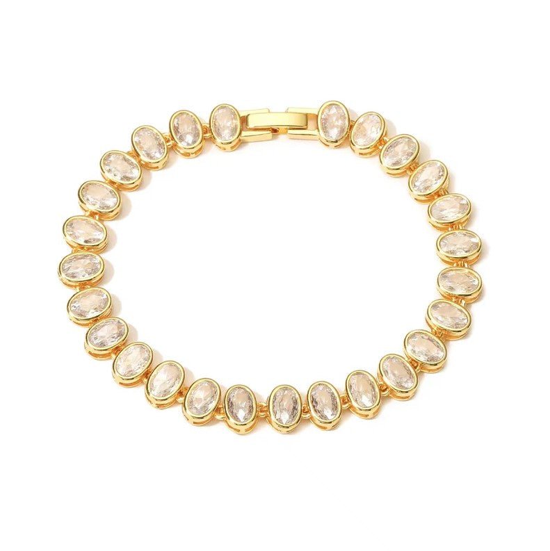 Oval Bezel Tennis Bracelet - Jaffi's