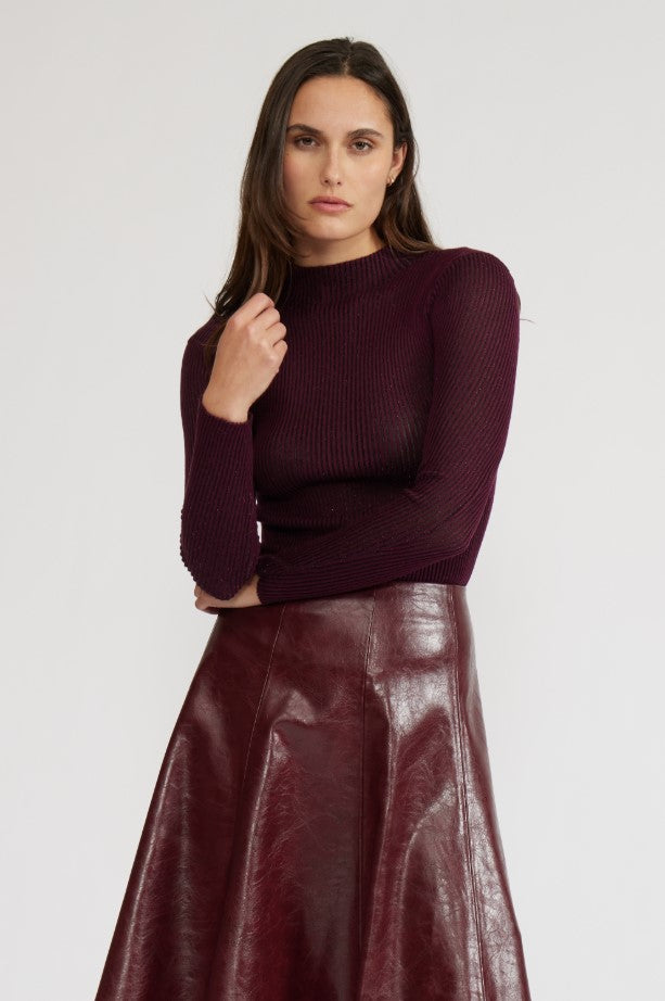 Pacie Knit Long Sleeve - Burgundy