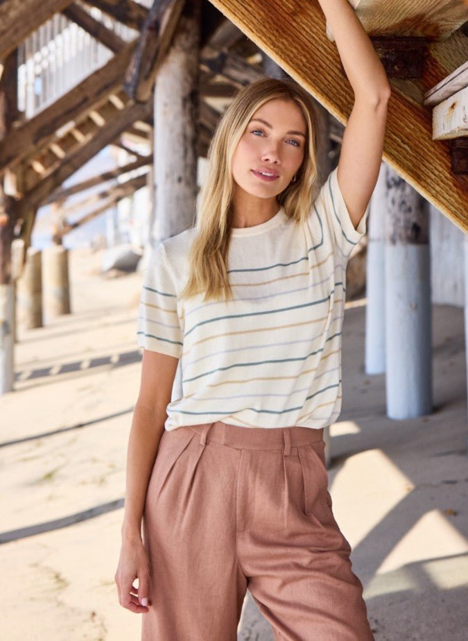 Palmer Striped Tee - Canvas Combo Stripe - Jaffi's