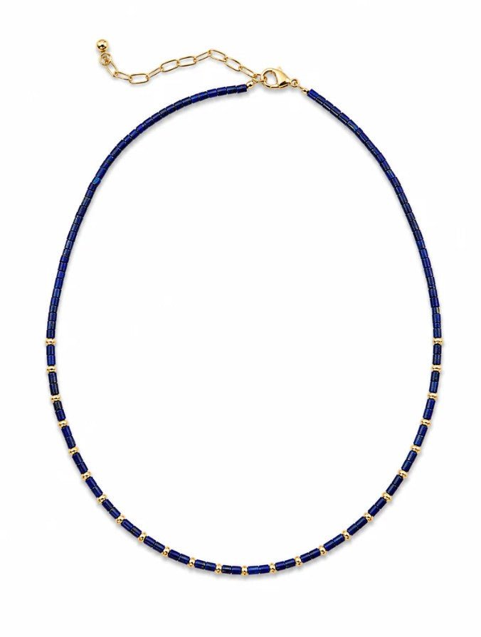 Paloma Lapis Beaded Necklace - Jaffi&