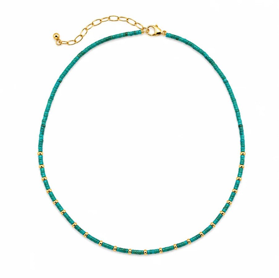Paloma Turquoise Beaded Necklace - Jaffi&