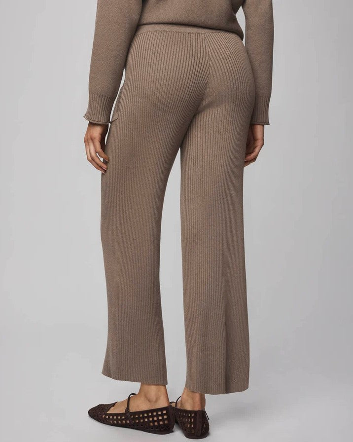 Georgie Cashblend Rib Pant - Cedar Brown