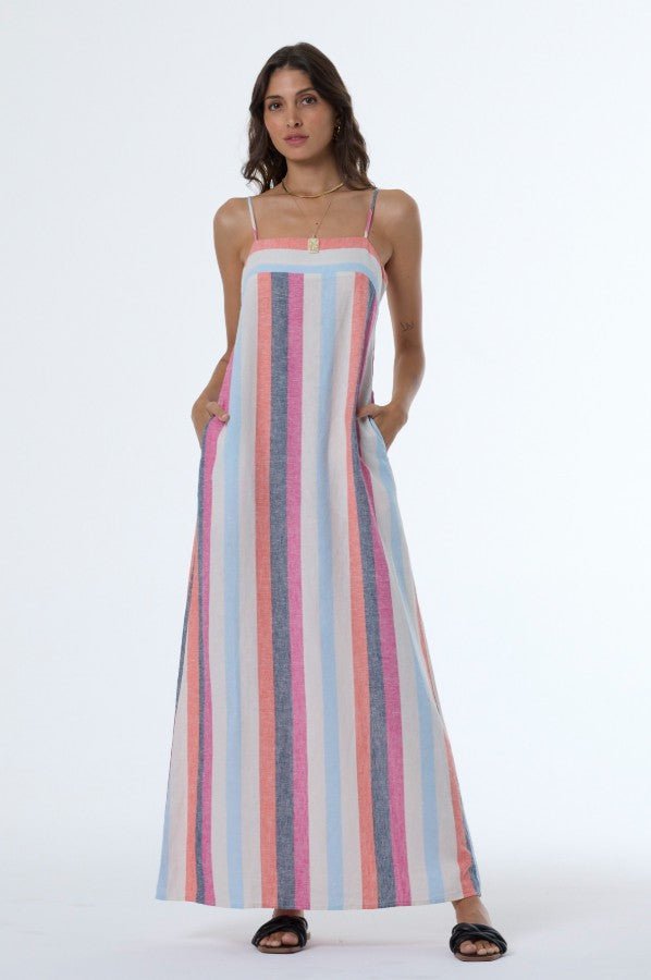 Park Slope Maxi Dress - Multi Circus Stripe - Jaffi's