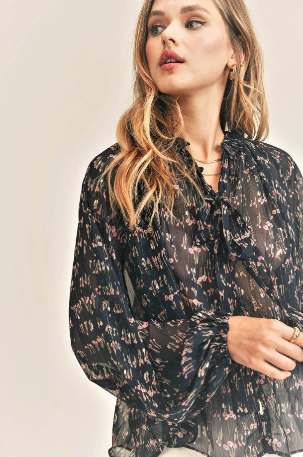 Parker Top - Navy Floral