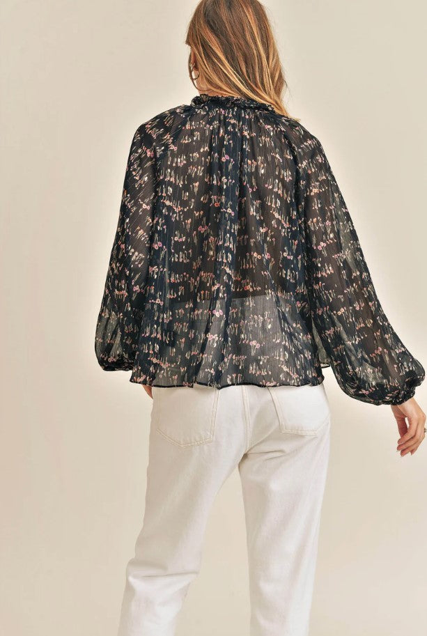 Parker Top - Navy Floral