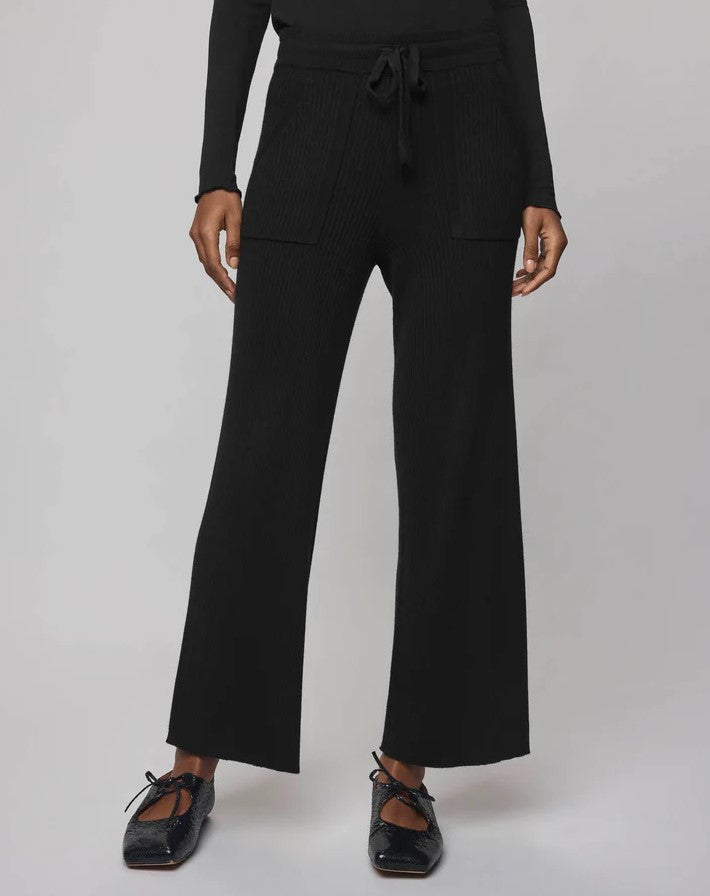 Georgie Cashblend Rib Pant - Black