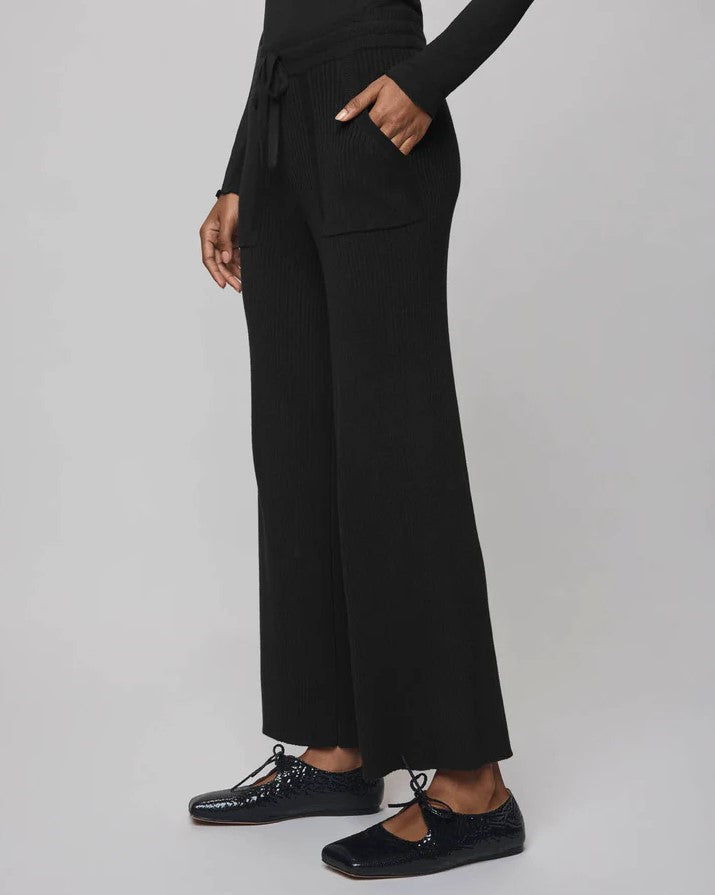 Georgie Cashblend Rib Pant - Black