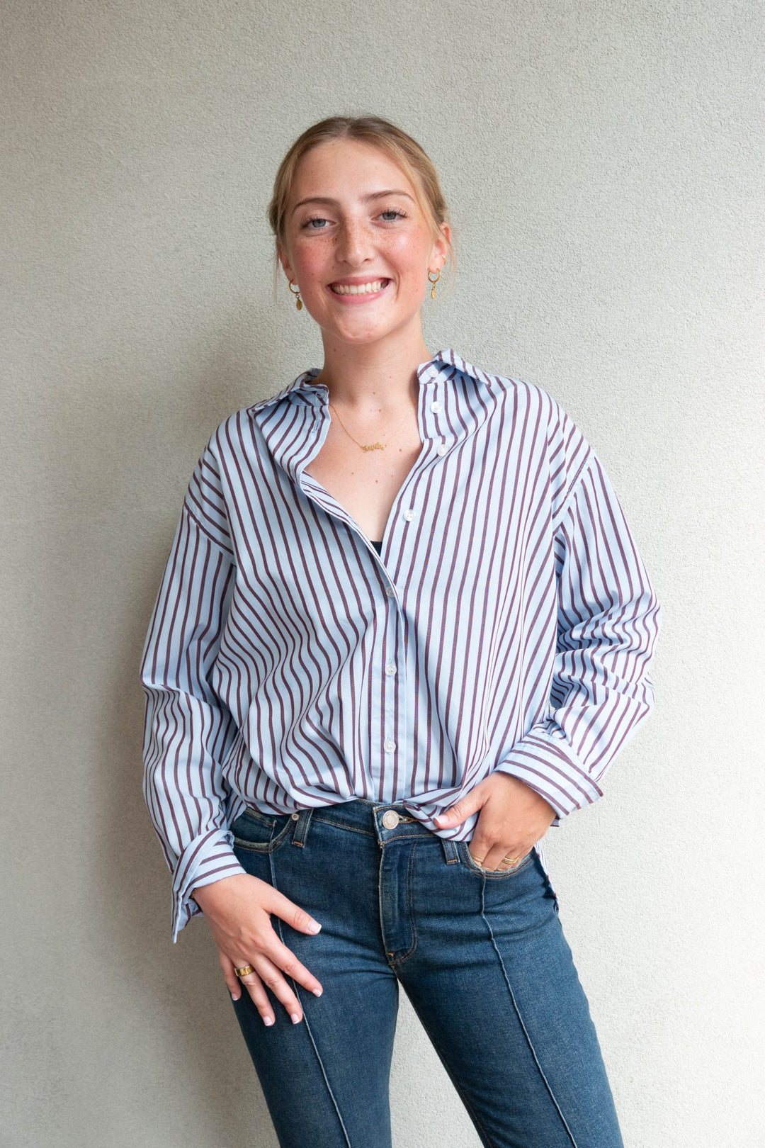 Pemberly Button Down - Bluebird Stripe - Jaffi's