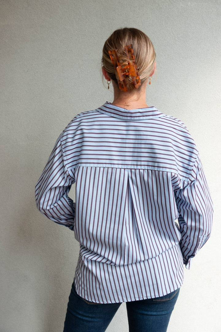 Pemberly Button Down - Bluebird Stripe - Jaffi&