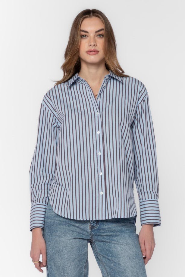 Pemberly Button Down - Bluebird Stripe - Jaffi's