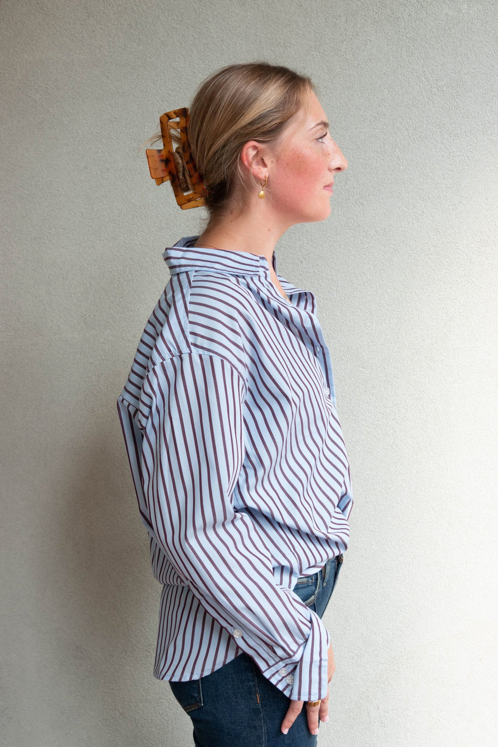 Pemberly Button Down - Bluebird Stripe - Jaffi's