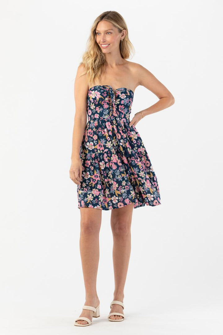 Perth Mini Dress - Wildflowers Navy