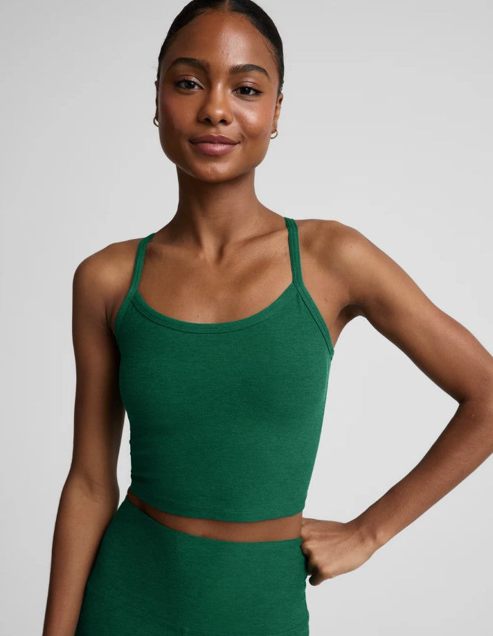 Spacedye Slim Racerback Cropped Tank - Legacy Pine Heather