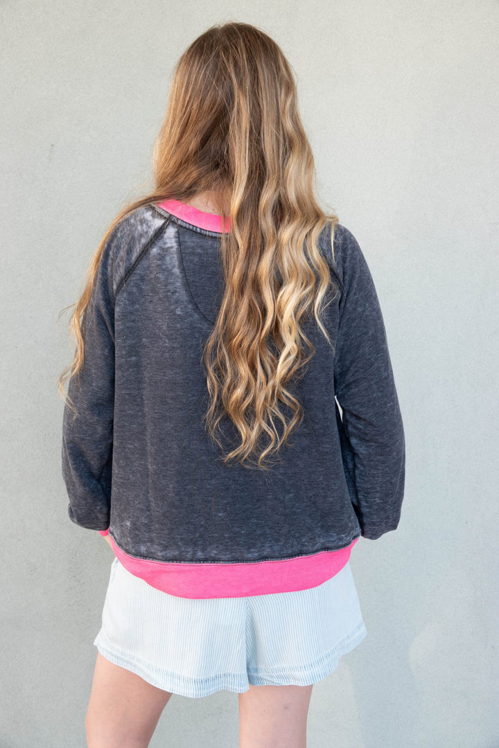 Pink Floyd Ringer Sweatshirt - Black - Jaffi's