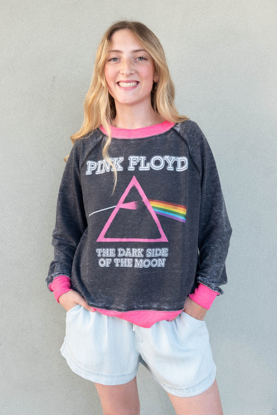 Pink Floyd Ringer Sweatshirt - Black - Jaffi's