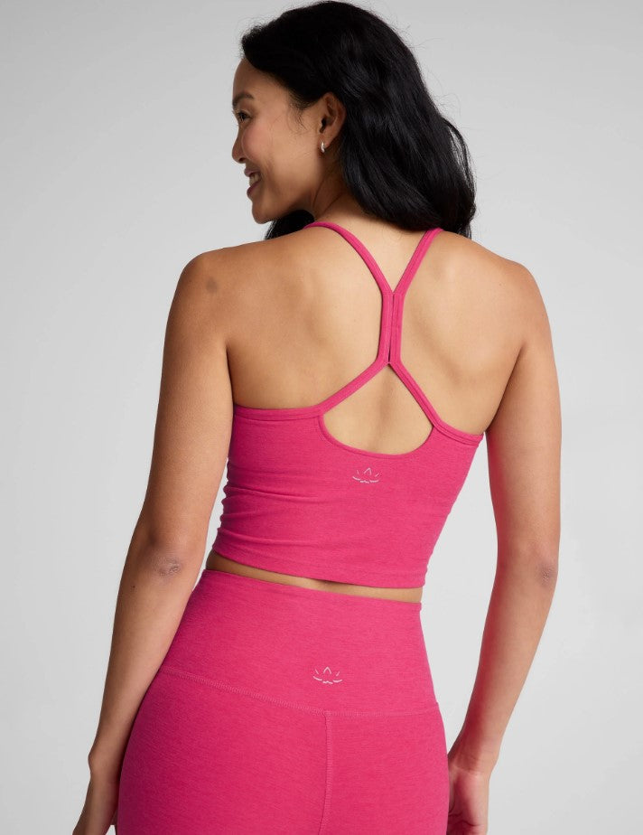 Spacedye Slim Racerback Cropped Tank - Vivid Pink Heather