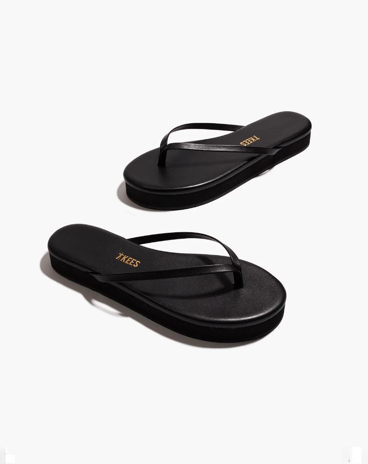 Platform Lily Flip Flop - Black - Jaffi's